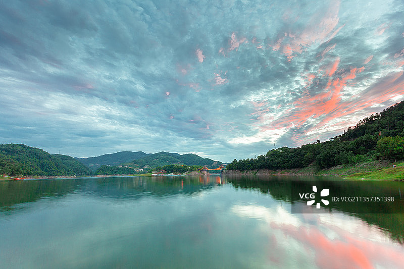 陕西省瀛湖风光图片素材