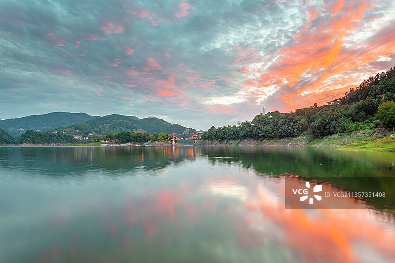 陕西省瀛湖风光图片素材