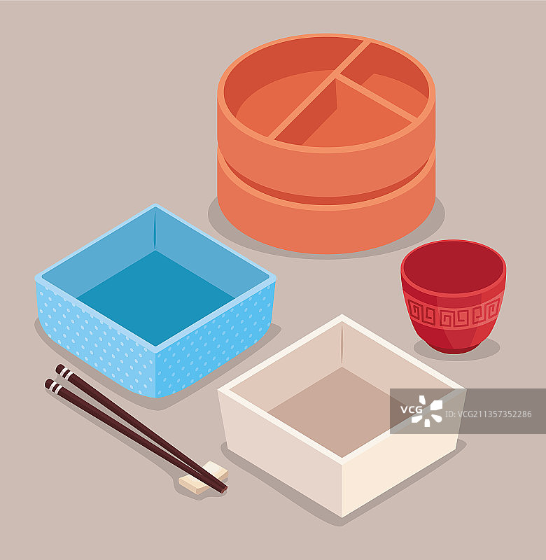 便当盒和筷子图片素材