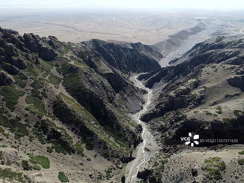 航拍楼房沟红层地貌图片素材