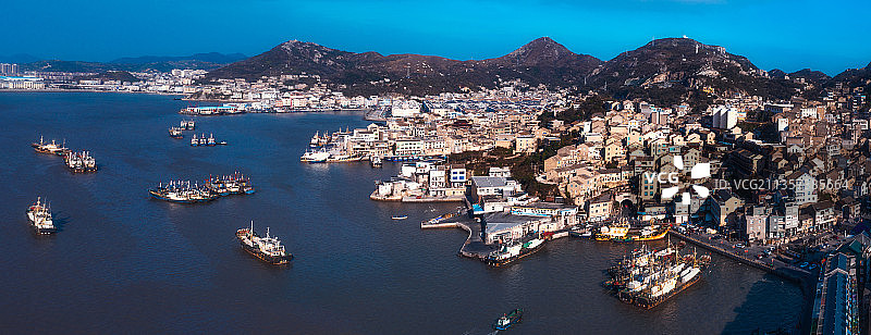 多彩渔村图片素材