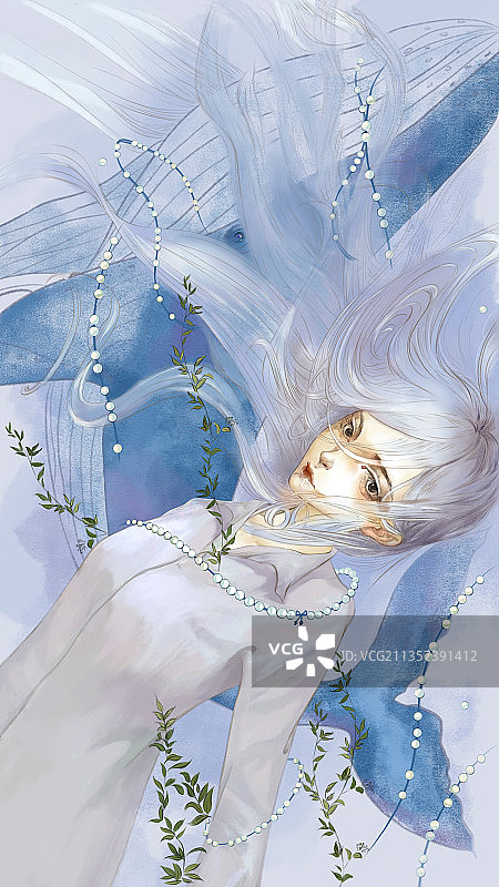 人物插画 蓝鲸图片素材