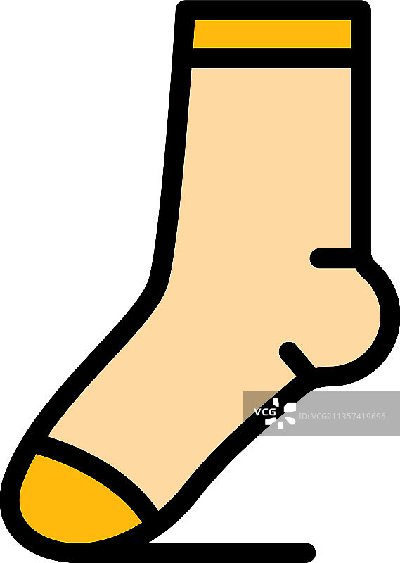 暖袜子图标颜色轮廓图片素材