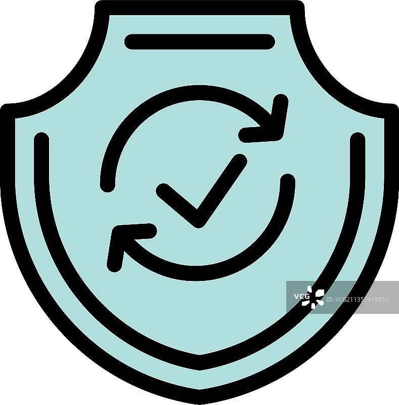 可靠性彩色轮廓图标图片素材