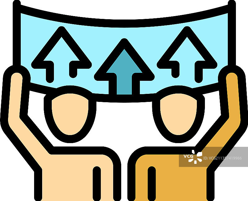 群组banner：煽动图标彩色轮廓图片素材