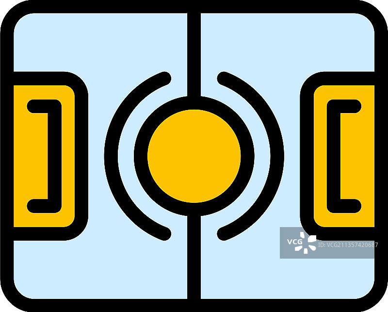 足球场图标彩色轮廓图片素材