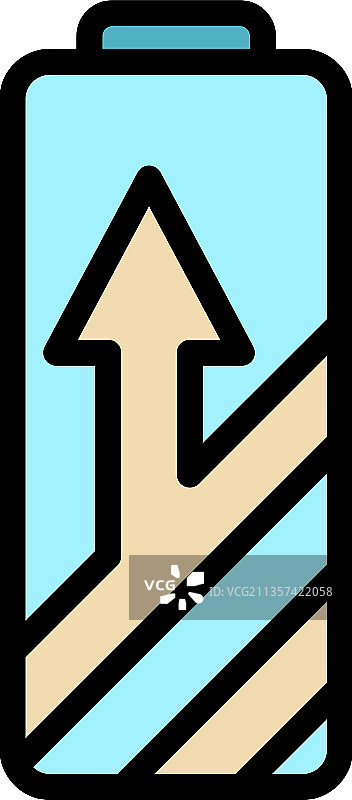 家用充电电池彩色轮廓图标图片素材