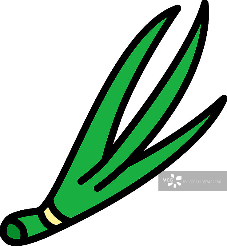 韭菜图标彩色轮廓图片素材