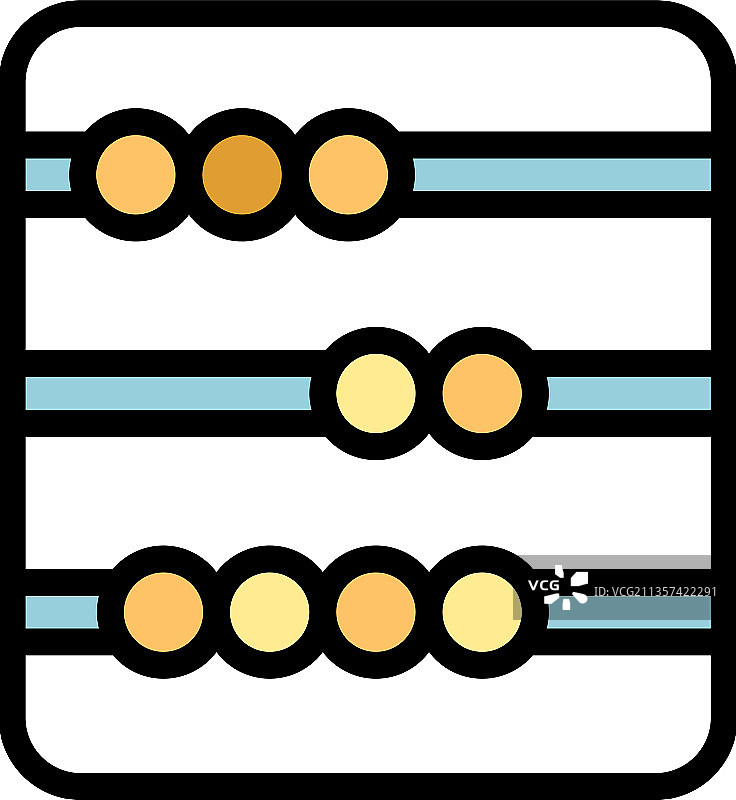 算盘计算彩色轮廓图标图片素材