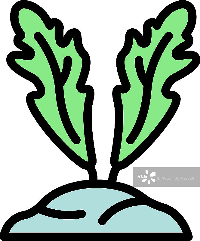 芝麻菜图标彩色轮廓图片素材