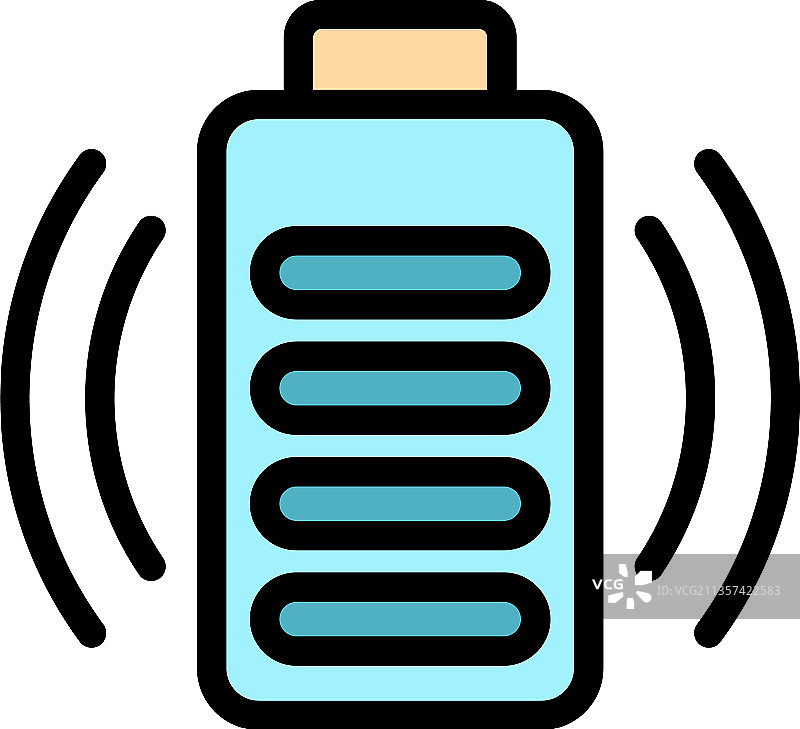 满电量图标彩色轮廓图片素材