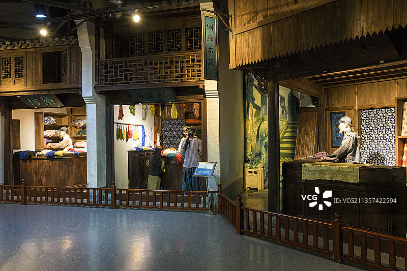 南京江宁织造博物馆古代纺织业商铺图片素材