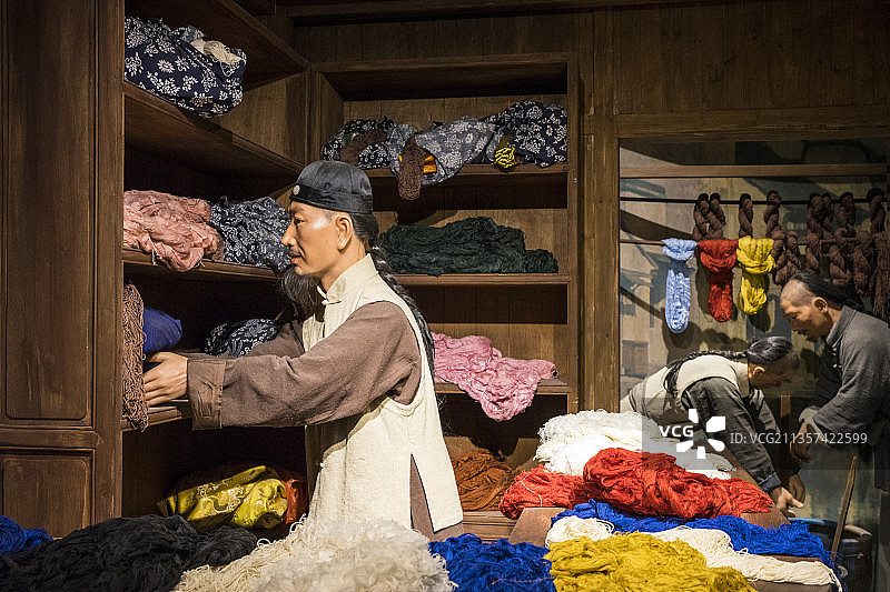 南京江宁织造博物馆古代纺织业商铺图片素材