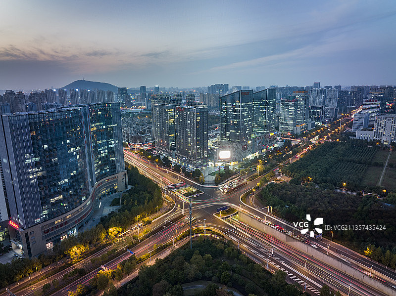安徽合肥万达广场城市风光夜景图片素材