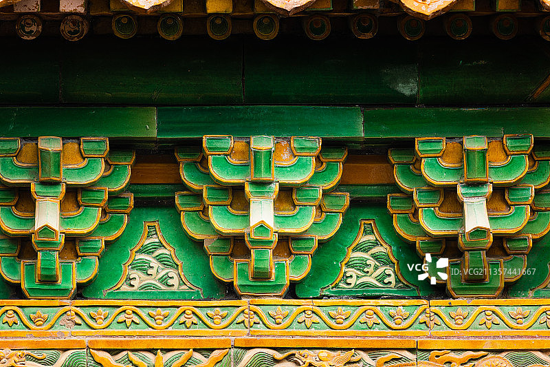 中国北京北海公园西天梵境建筑局部特写图片素材