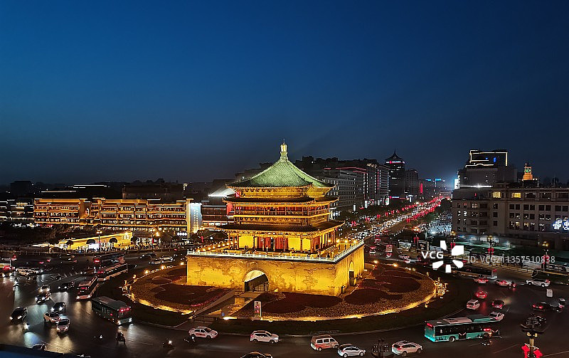 城市风光地标建筑 西安钟楼图片素材