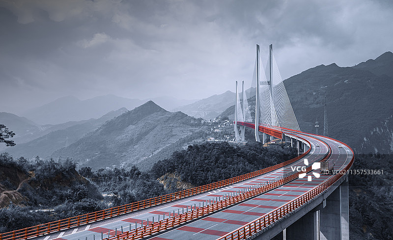 世界第一高桥贵州北盘江大桥图片素材