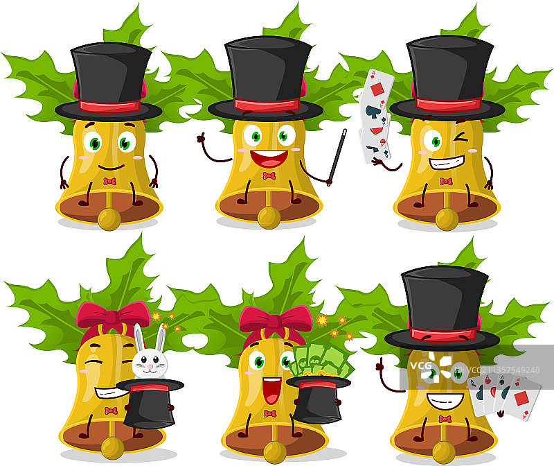 叮当响的圣诞铃铛魔术师卡通图片素材