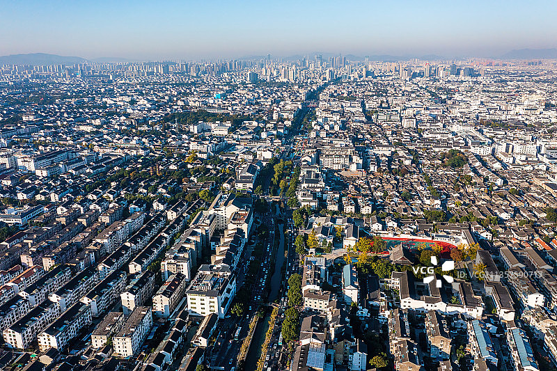 江苏苏州古城航拍图片素材