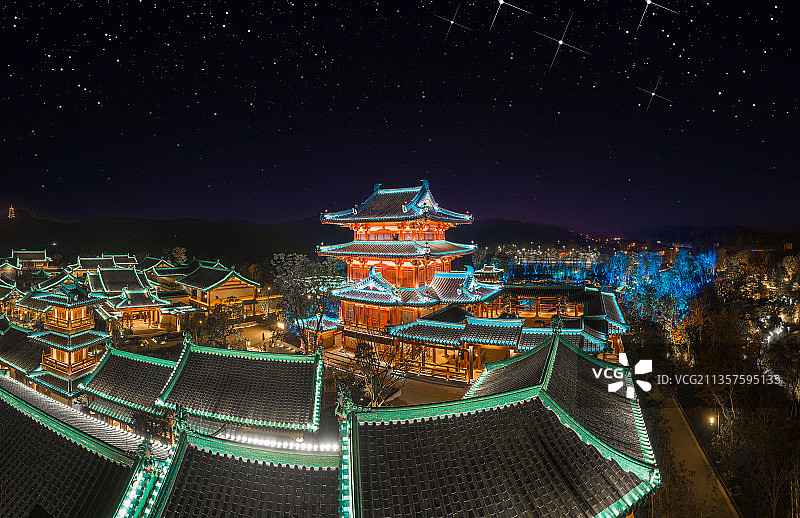 金陵小城夜色图片素材