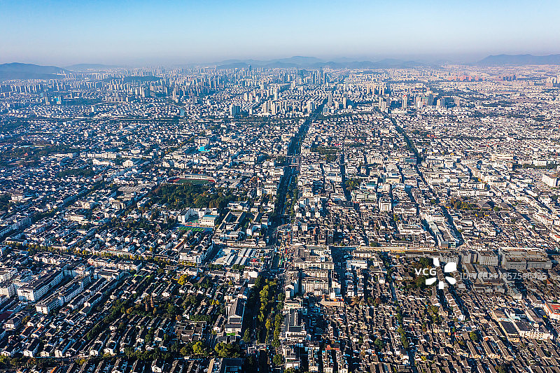 江苏苏州古城区航拍图片素材