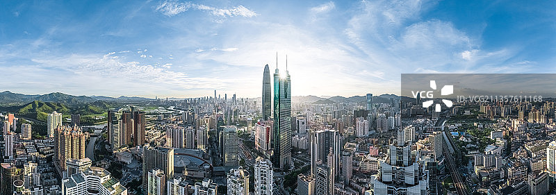 深圳罗湖地标航拍图片素材