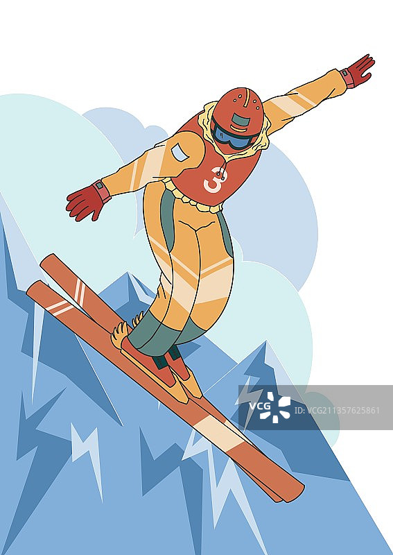 滑雪运动-高山滑雪图片素材