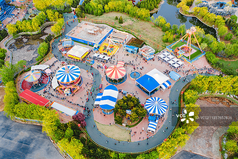 沈阳方特欢乐世界游乐园航拍俯拍图片素材