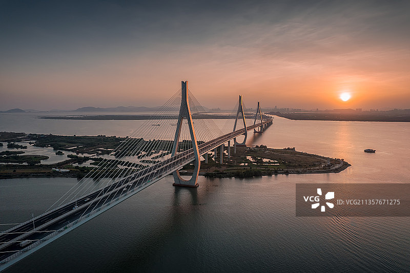 洪鹤大桥日落图片素材