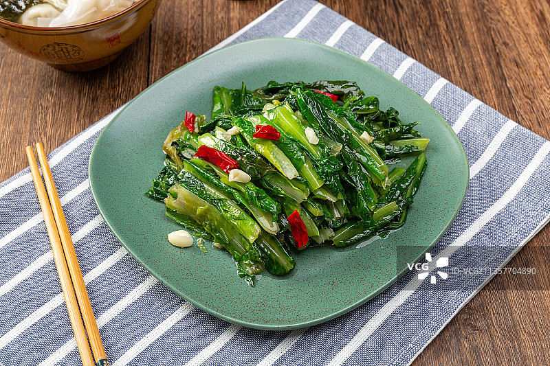 炒油麦菜图片素材