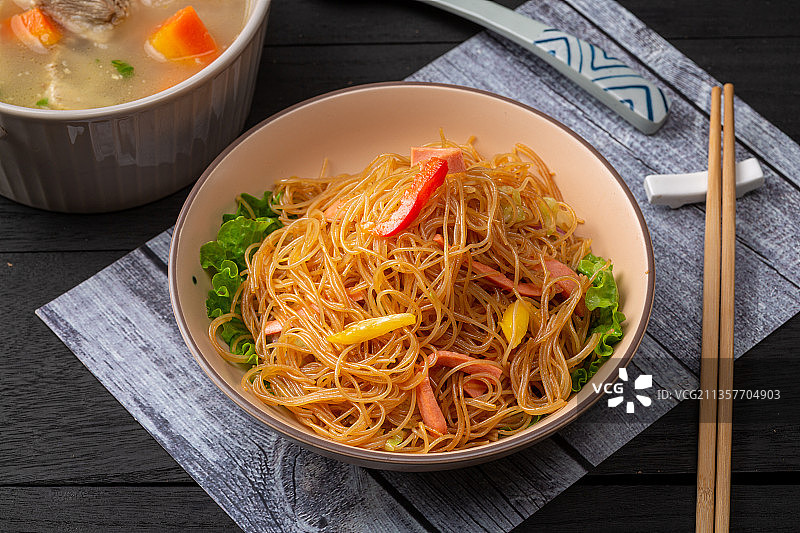 小吃炒米粉图片素材