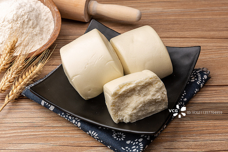 传统刀切馒头图片素材