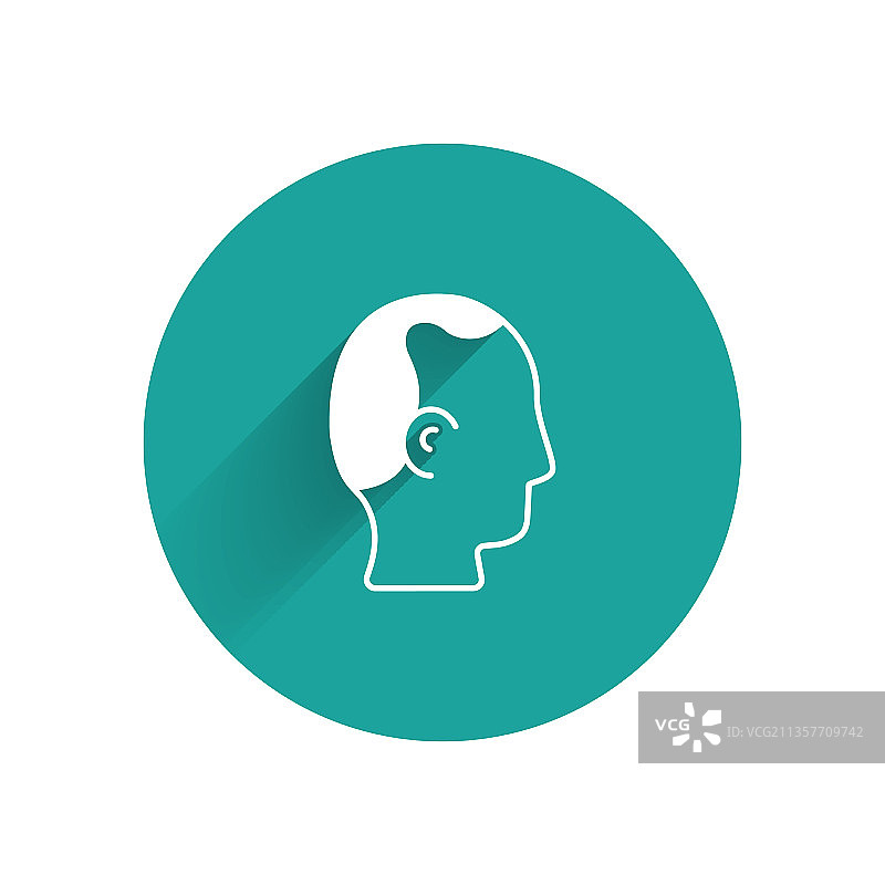 长阴影的白色秃顶图标图片素材