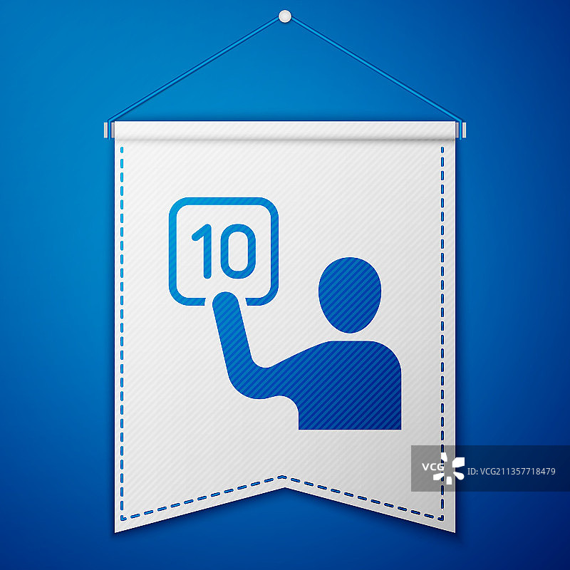 蓝色背景上的蓝色法官评估图标图片素材