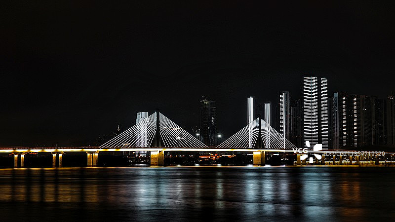 银盆岭大桥夜景图片素材
