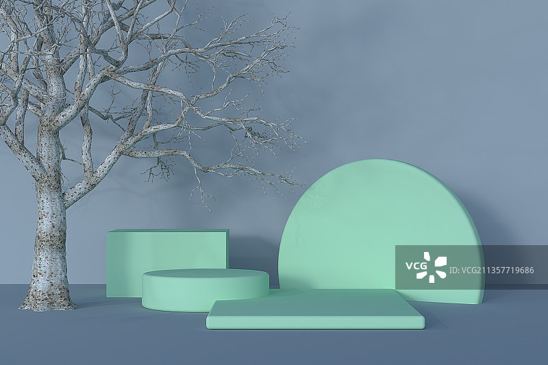 三维创意卡通展台背景图片素材