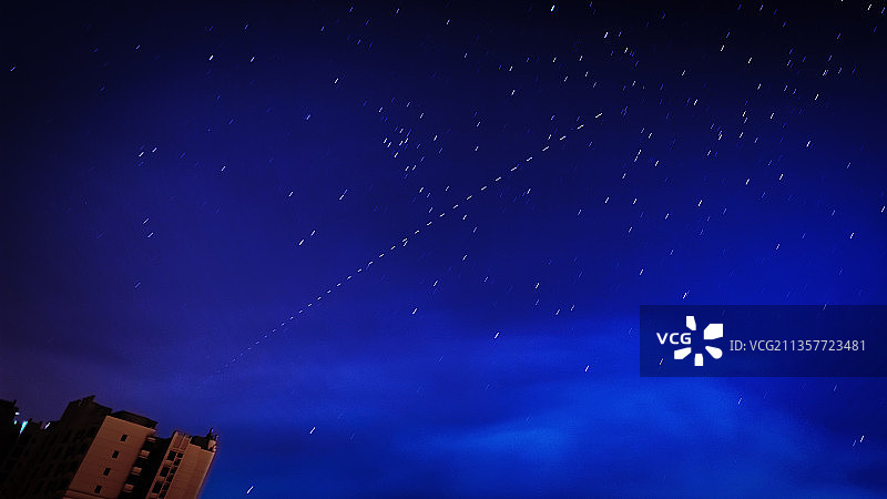 中国湖南郴州上空的中国空间站图片素材