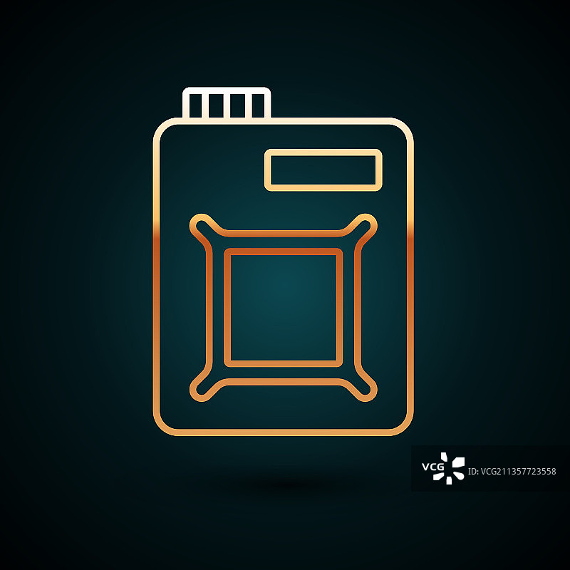 金色线条的发动机油罐图标图片素材