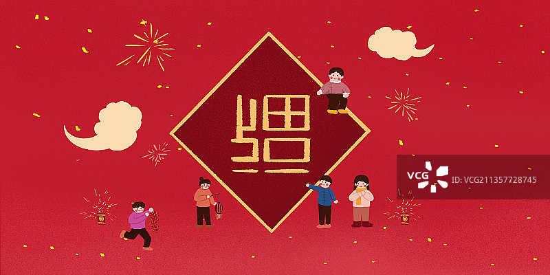 春节新年庆祝传统节日的人图片素材