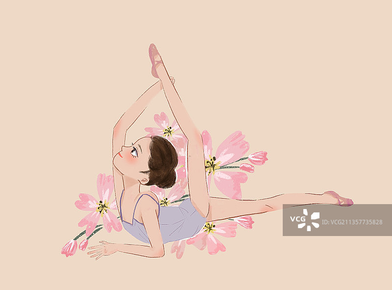 儿童插画芭蕾舞女孩插画图片素材
