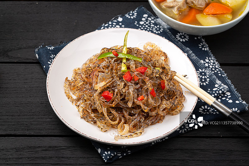 凉拌鱼皮图片素材