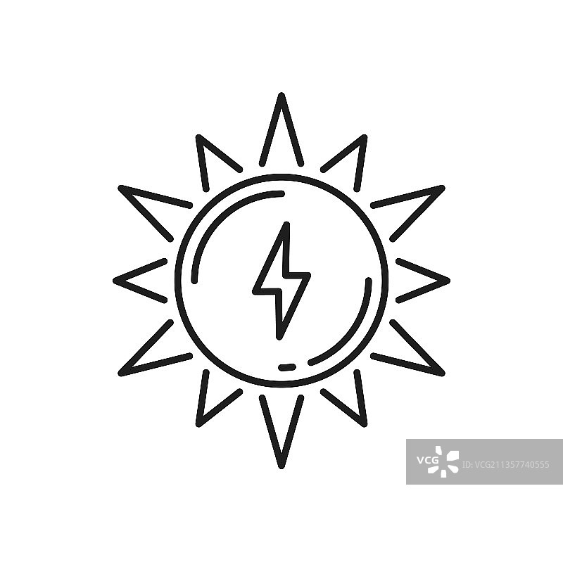 雷电与太阳绿色能源图片素材