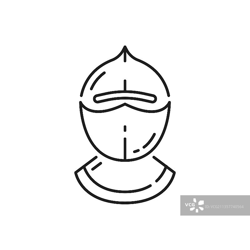葡萄牙骑士战士头盔细线图标图片素材