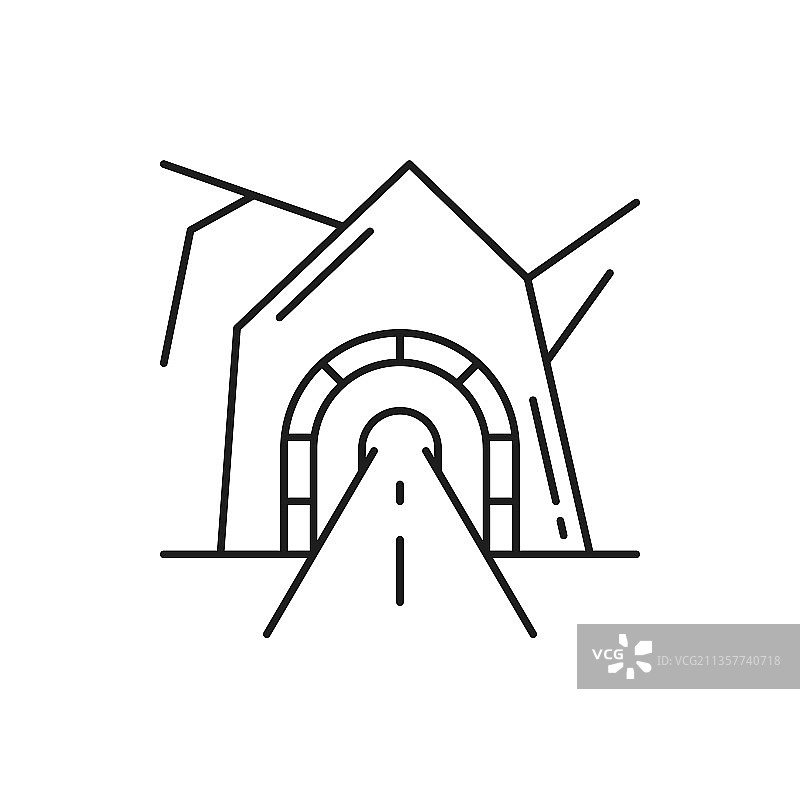 瑞士阿尔卑斯山地下隧道细线图片素材