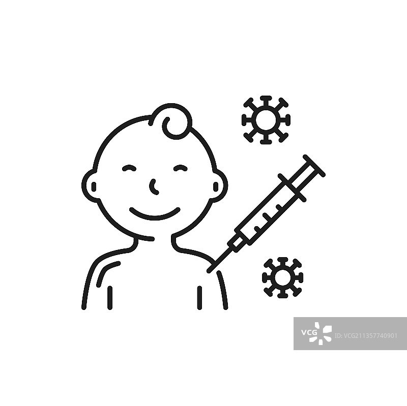 儿童新冠疫苗接种隔离图标图片素材