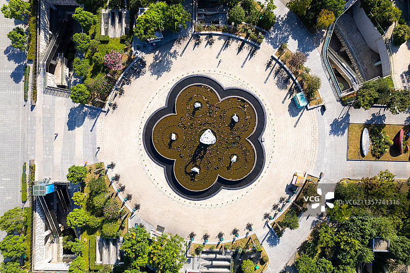 航拍杭州武林广场图片素材