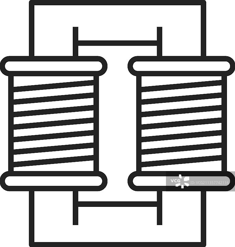变压器轮廓图标电路线圈图片素材