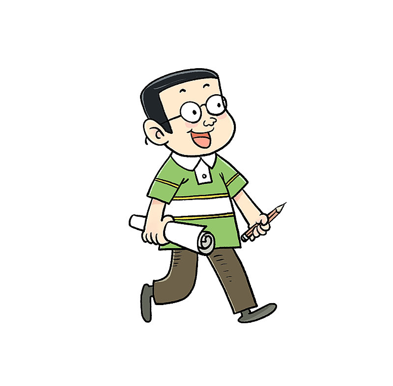 拿着纸笔的人物元素图片素材