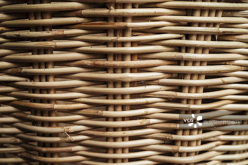 裁剪图像纹理的木质柳条篮子作为美丽的图案。图片素材
