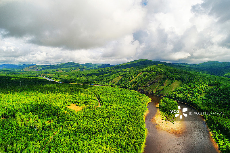 大兴安岭激流河森林风光图片素材